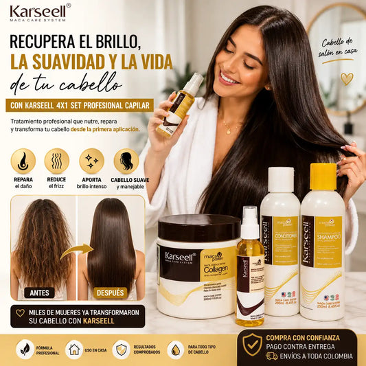 KARSEELL 4x1 SET PROFESIONAL CAPILAR-Despídete del cabello seco y maltratado