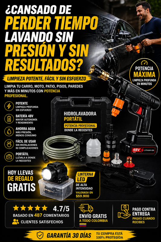 PROMO Kit Premium™ de Limpieza Profesional Hidrolavadora – Sistema Completo Sin Cables